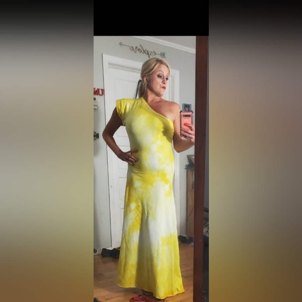 One Shoulder tiedye Maxi Dress